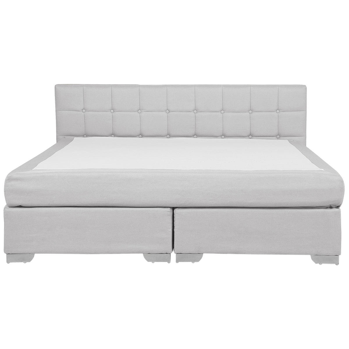 BOXSPRINGBETT 180/200cm Hellgrau Admiral - Hellgrau, Textil (180/200cm) - Beliani
