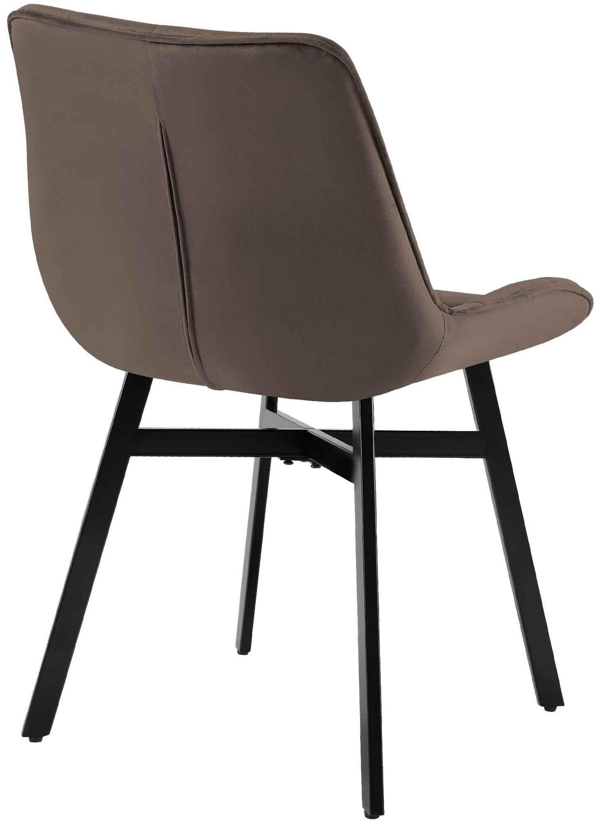 ESSZIMMERSTUHL Samt Braun - Schwarz/Braun, Textil/Metall (54/83/61cm) - CLP