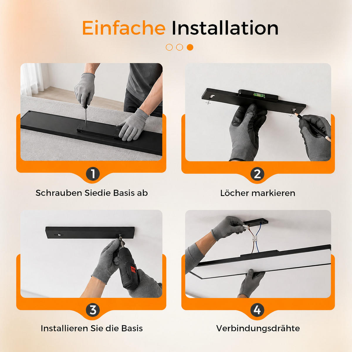 LED DECKENLEUCHTE Jorthal 100/25/5 cm - Schwarz, Kunststoff/Metall (100/25/5cm) - ZMH
