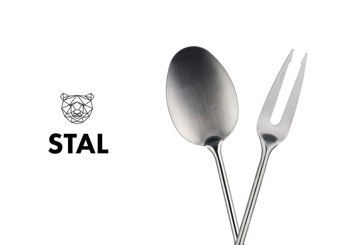 SALAT- und Grillbesteck aus Edelstahl STAL - Edelstahlfarben, Metall (30cm) - Björn
