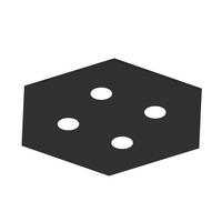 DECKENLEUCHTE - Schwarz Hochglanz, Metall (55/65/4cm) - Lumicom