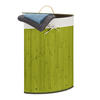 ECKWÄSCHEKORB - Grün, Holz/Textil (49.5/65/37cm) - Relaxdays