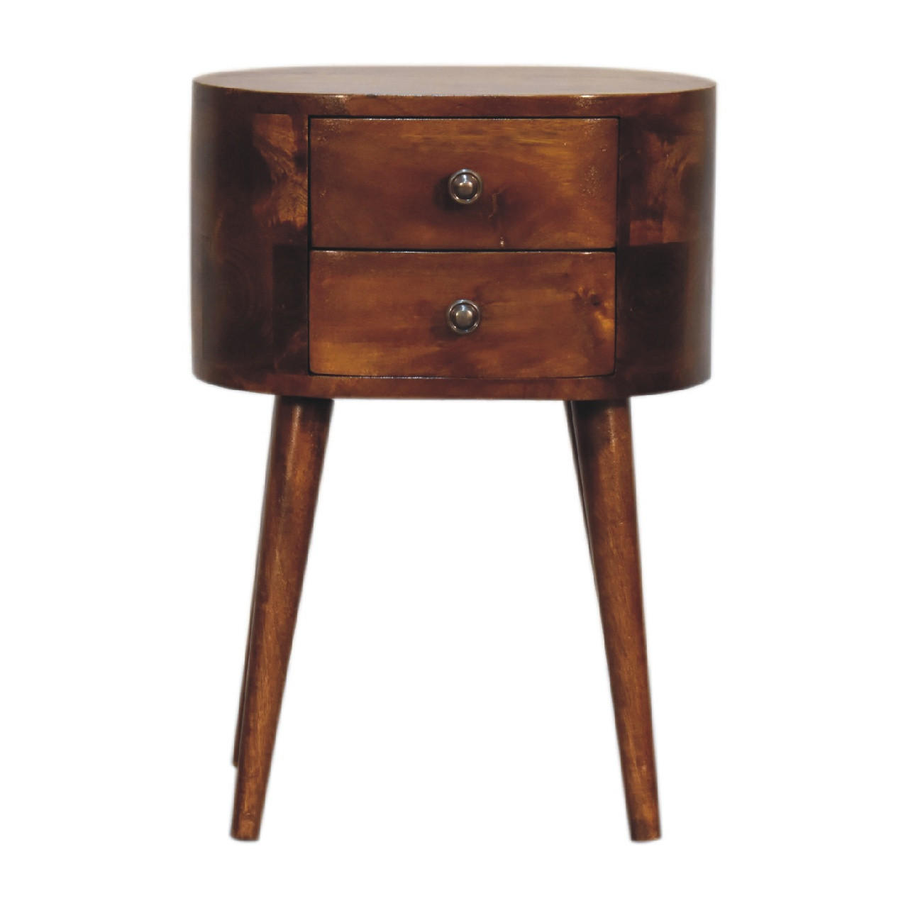 NACHTTISCH Mini - Kastanienfarben/Messingfarben, Holz/Metall (35/50/25cm) - Artisan Furniture