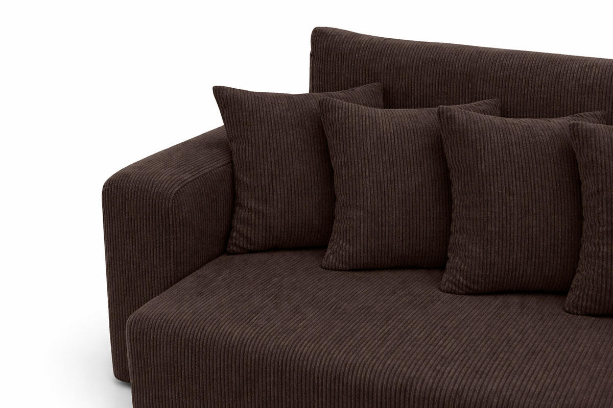 SCHLAFSOFA, Cordstoff Poso, Braun, PIANO DOUBLE - Braun, Holz (246/83/145cm) - Kaiser Möbel