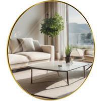 WANDSPIEGEL Gdansk Metall Gold glanz Runder Spiegel - Goldfarben, Metall (80/80/3cm) - DELUKE