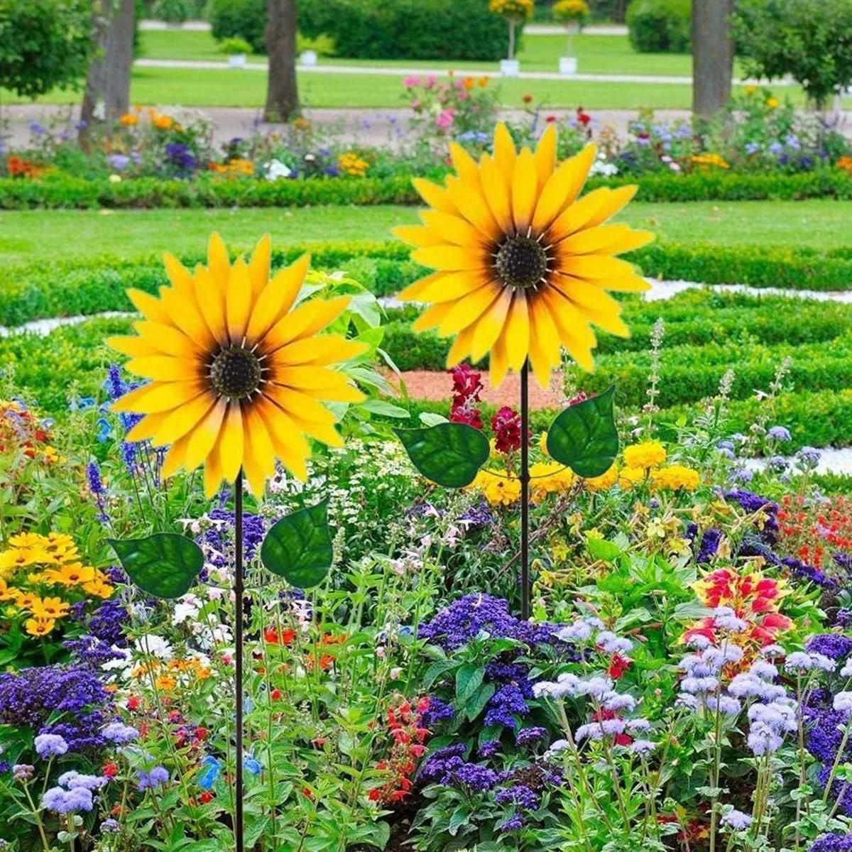 WINDSPIEL Sonnenblume Metall Gelb 75 cm - Gelb, Metall (75/20/1cm)