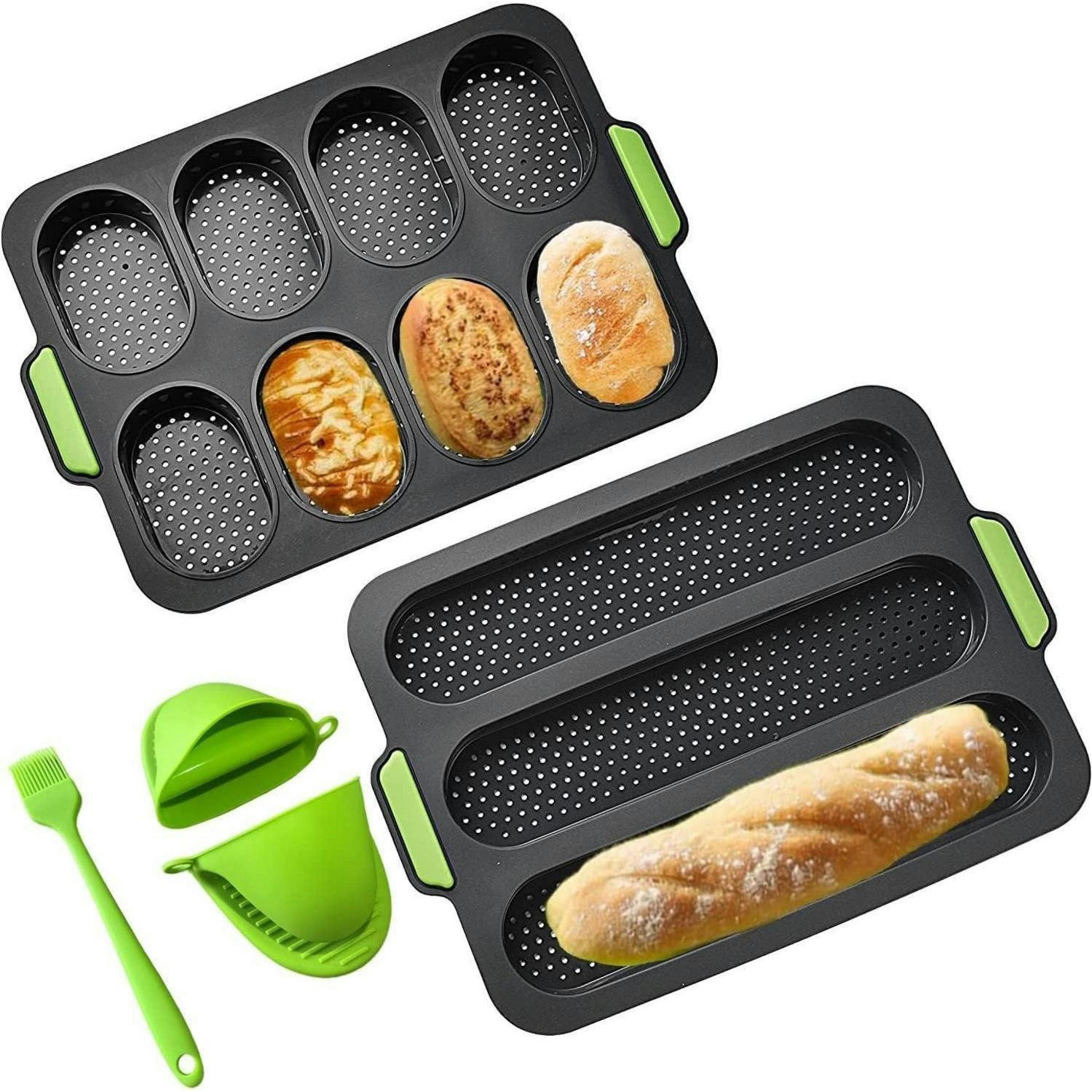 BACKBLECH Baguette 2-teiliges Set mit Zubehör Grau - Multicolor, Kunststoff (24.5/2/35cm)