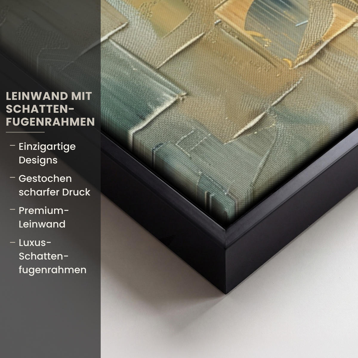 LEINWAND Bilder mit Rahmen - Baum - Abstrakt - Natur - Kunst - 50x70 - Goldfarben, Textil (50/70cm) - MuchoWow
