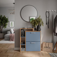 SCHUHKIPPER Orlando Goldkraft Eiche/Blau 80 x 90 cm - Honigeiche/Eichefarben, Holzwerkstoff (80/90/24.2cm) - Vicco