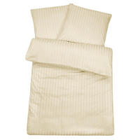 BETTWÄSCHE Damast 135x200 Creme gestreift - Bettbezug aus 100% Baumwolle - Creme, Textil (135/200cm) - Carpe Sonno