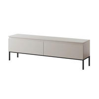 TV-LOWBOARD Bemmi Greige auf Metallgestell 150/44/32 cm - Beige/Schwarz, Holzwerkstoff/Metall (150/46/32cm) - Selsey