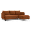 ECKSOFA mit Schlaffunktion Samt Stoff Orange - Terra cotta/Schwarz, Holz/Textil (236/162cm) - Makamii