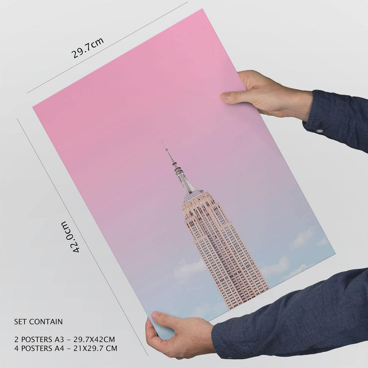 POSTER Set Mit 6 Das Leben In Rosa A3 & A4 Rahmenlos - Klar, Papier (29/3cm) - Nacnic