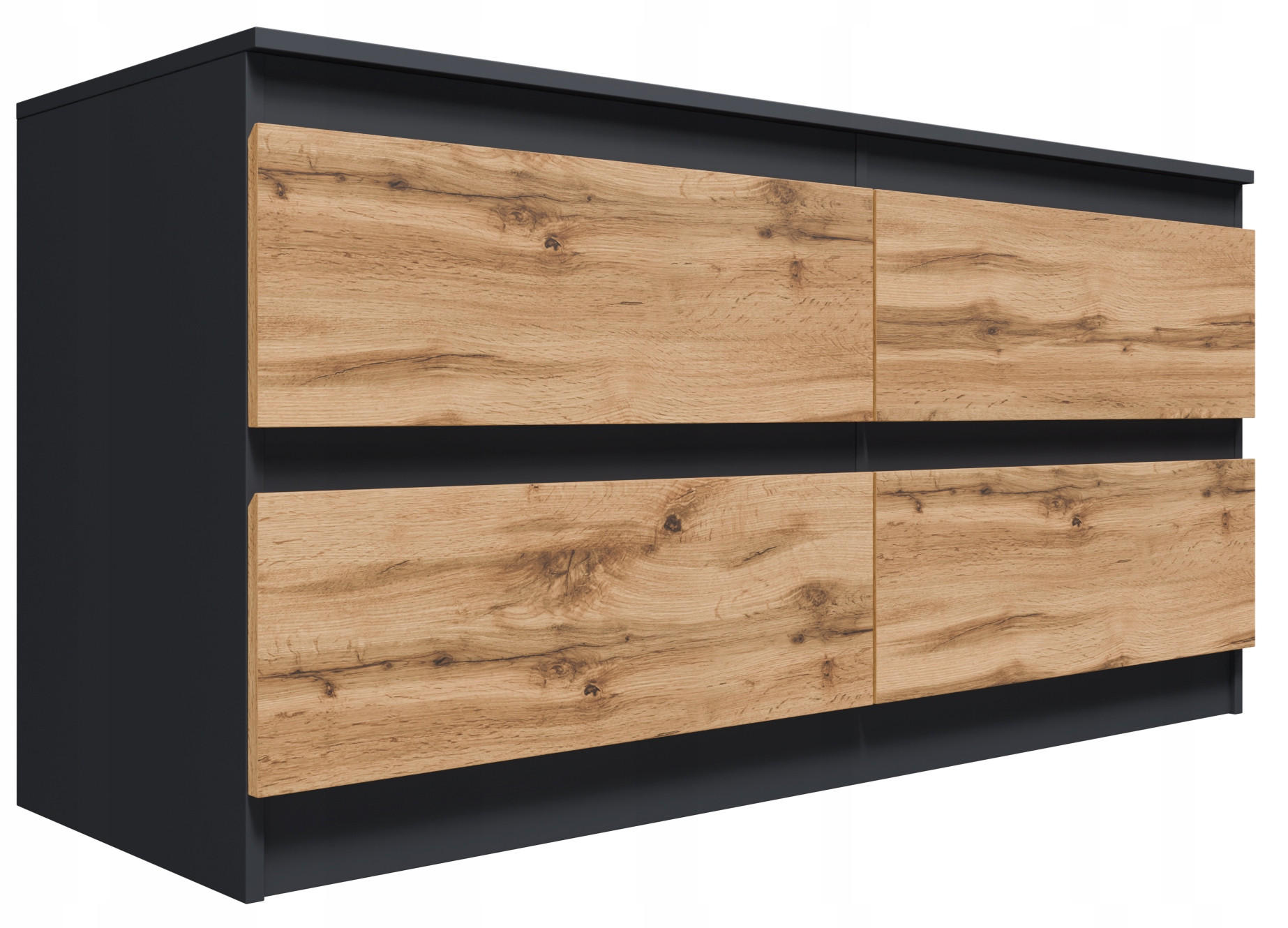 TV-SCHRANK CR3- RTV-4 Graphit-Wotan Eiche 127,4/44/60,8 cm - Eiche Wotan/Graphitfarben, Holzwerkstoff (127.4/60.8/44cm)