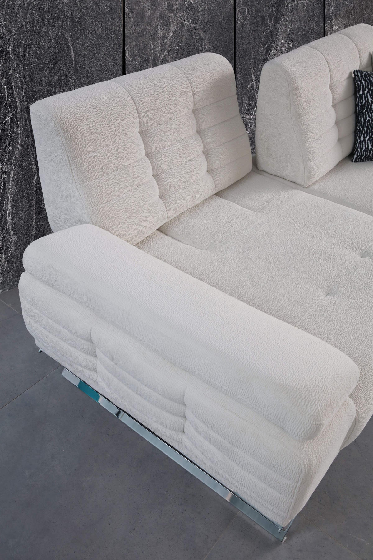 2-SITZER Sofa LINDY, Creme - Creme, Leder/Textil (195/89/100cm)