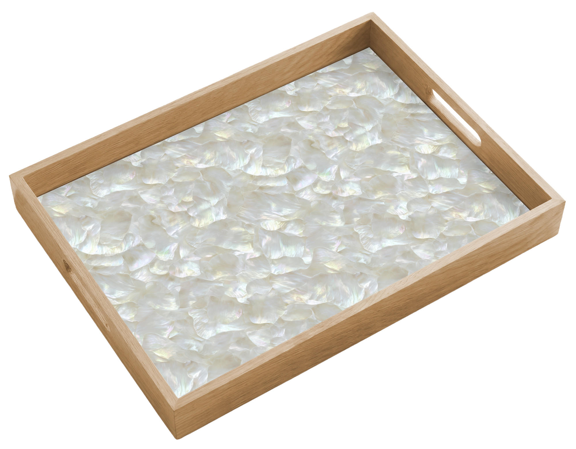 OnlyWow SERVÍROVACÍ PODNOS Perleťový lesk - Bílá - Shell 50x35 cm