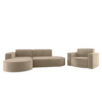 SOFASET Palma In Noel - Beige, Holzwerkstoff/Textil (236/78/165cm) - Fun Möbel