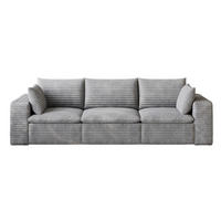 MODULÁRNÍ pohovka z látky 260x90x60 cm šedá s měkkým pěnovým jádrem a variabilním uspořádáním - šedá, textil (260/60/90cm) - Modfu