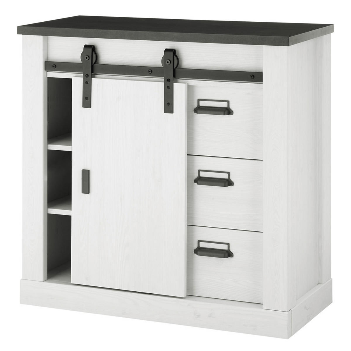 KOMMODE Shelton-61 - Weiß, Holzwerkstoff (93/91/43cm) - Lomado