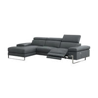 ECKSOFA Lete Echtleder mit 1 x Relaxfunktion Anthrazit - Anthrazit, Leder/Metall (232/160cm)