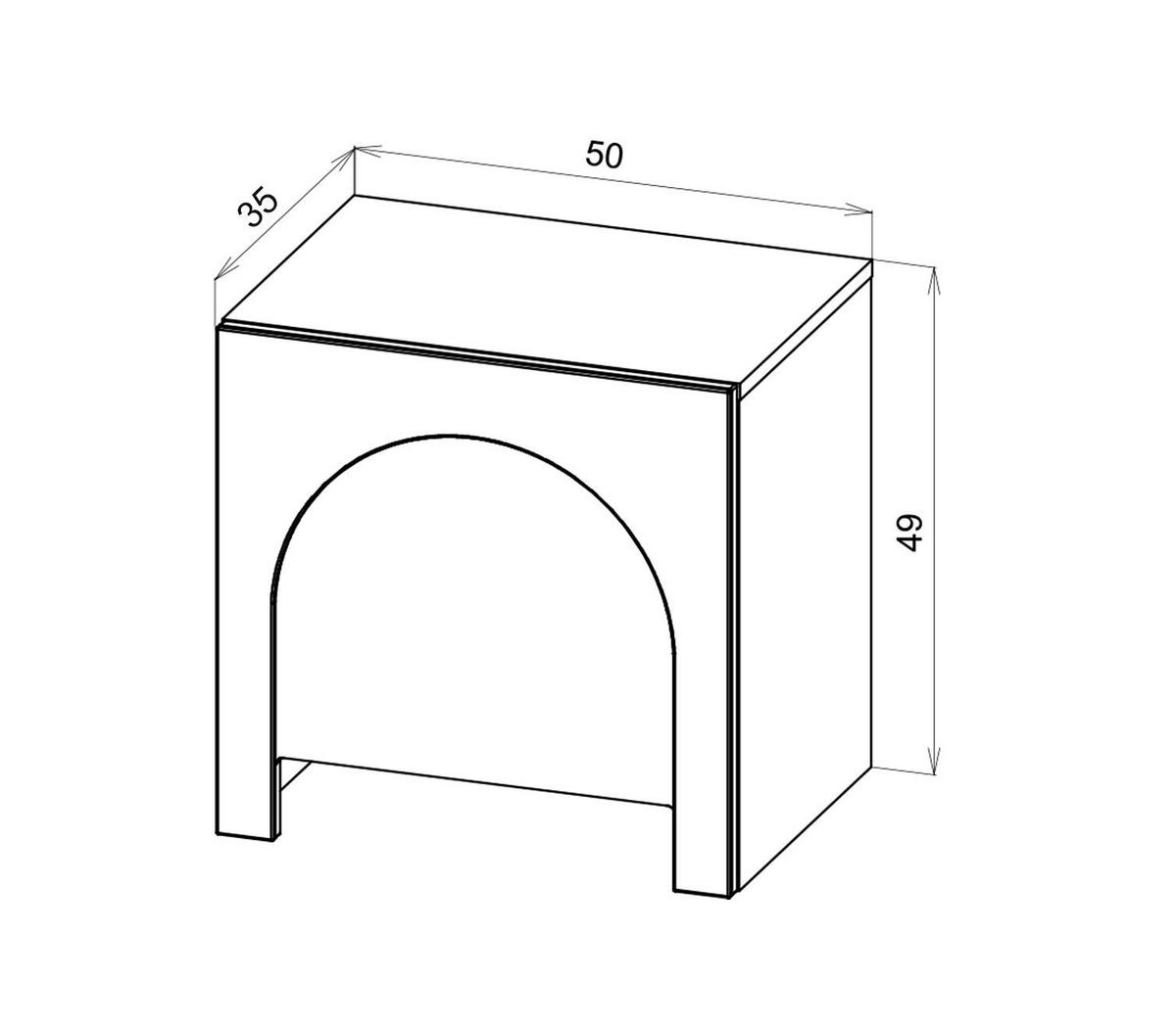 NACHTTISCH ARCO Weiß 50x35x49 cm - Weiß, Holzwerkstoff (50/49/35cm) - FURNLUX