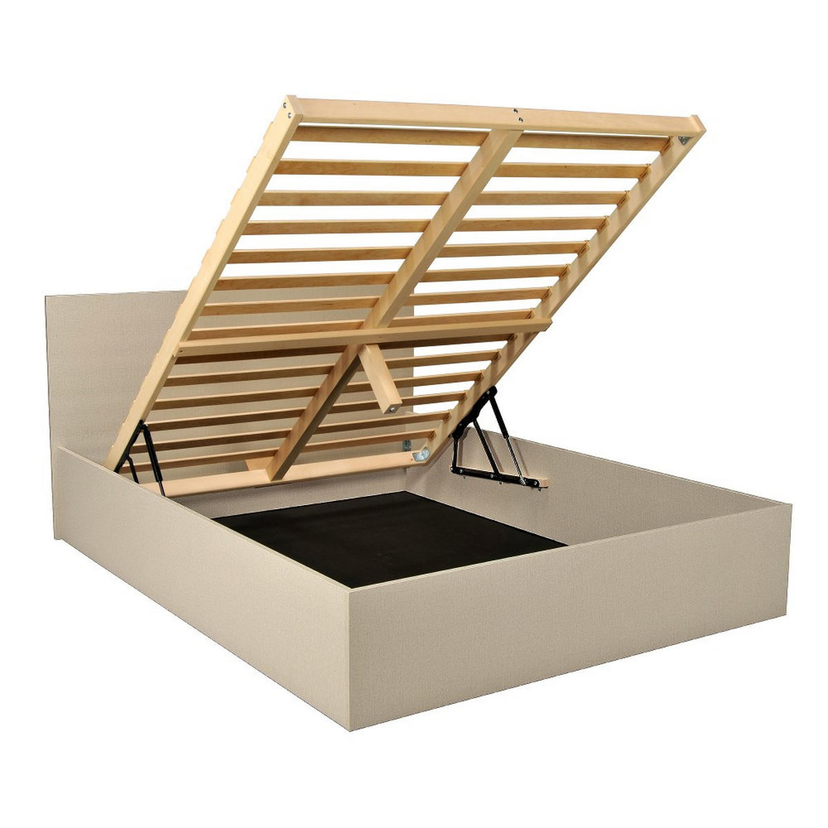 BETT MADRID 140x190 mit Lattenrost - Leinenimitationsdekor - Weiß, Holzwerkstoff (140/190cm) - Weber Industries