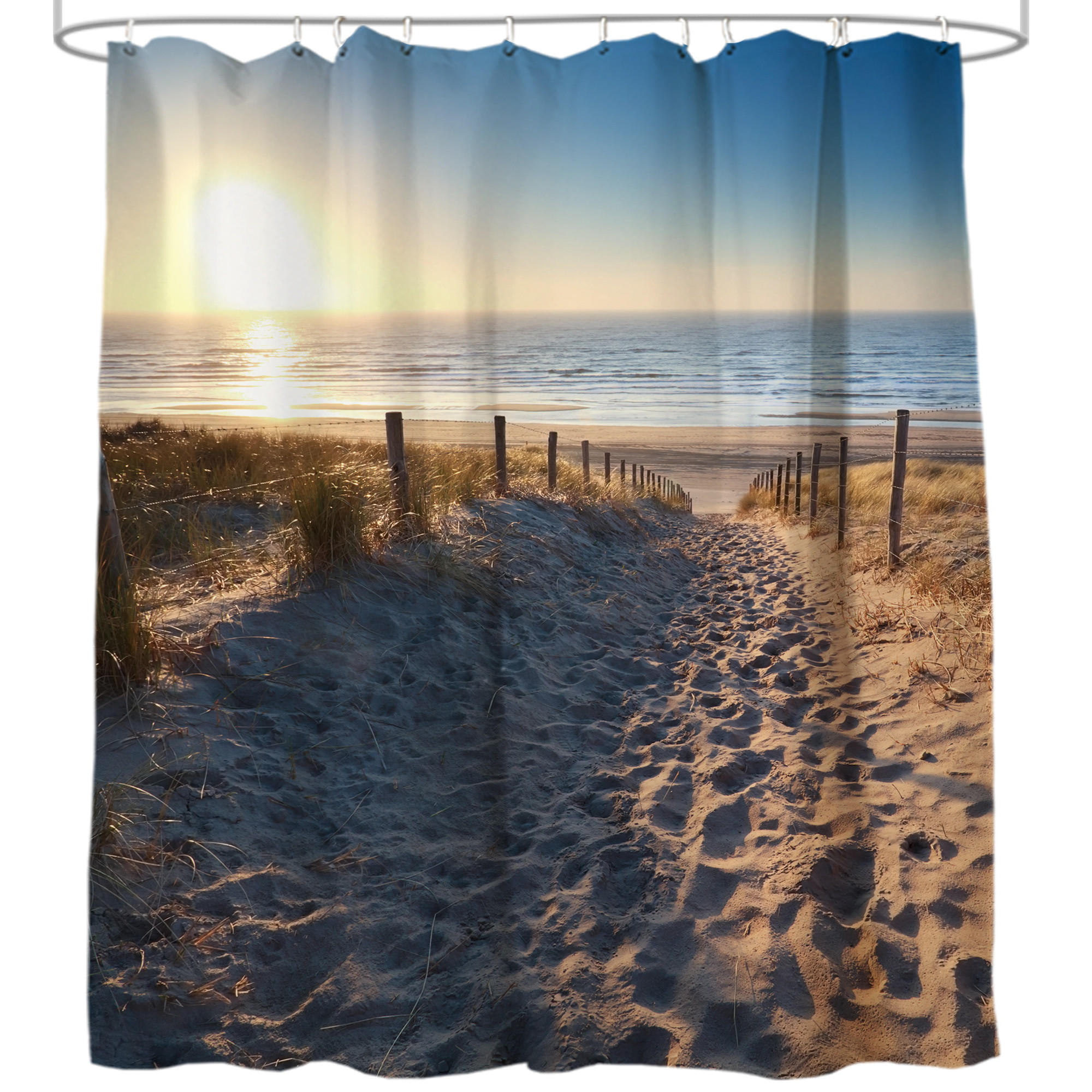 DUSCHVORHANG Düne 180 x 200 cm - Blau, Textil (180/200cm) - Sanilo