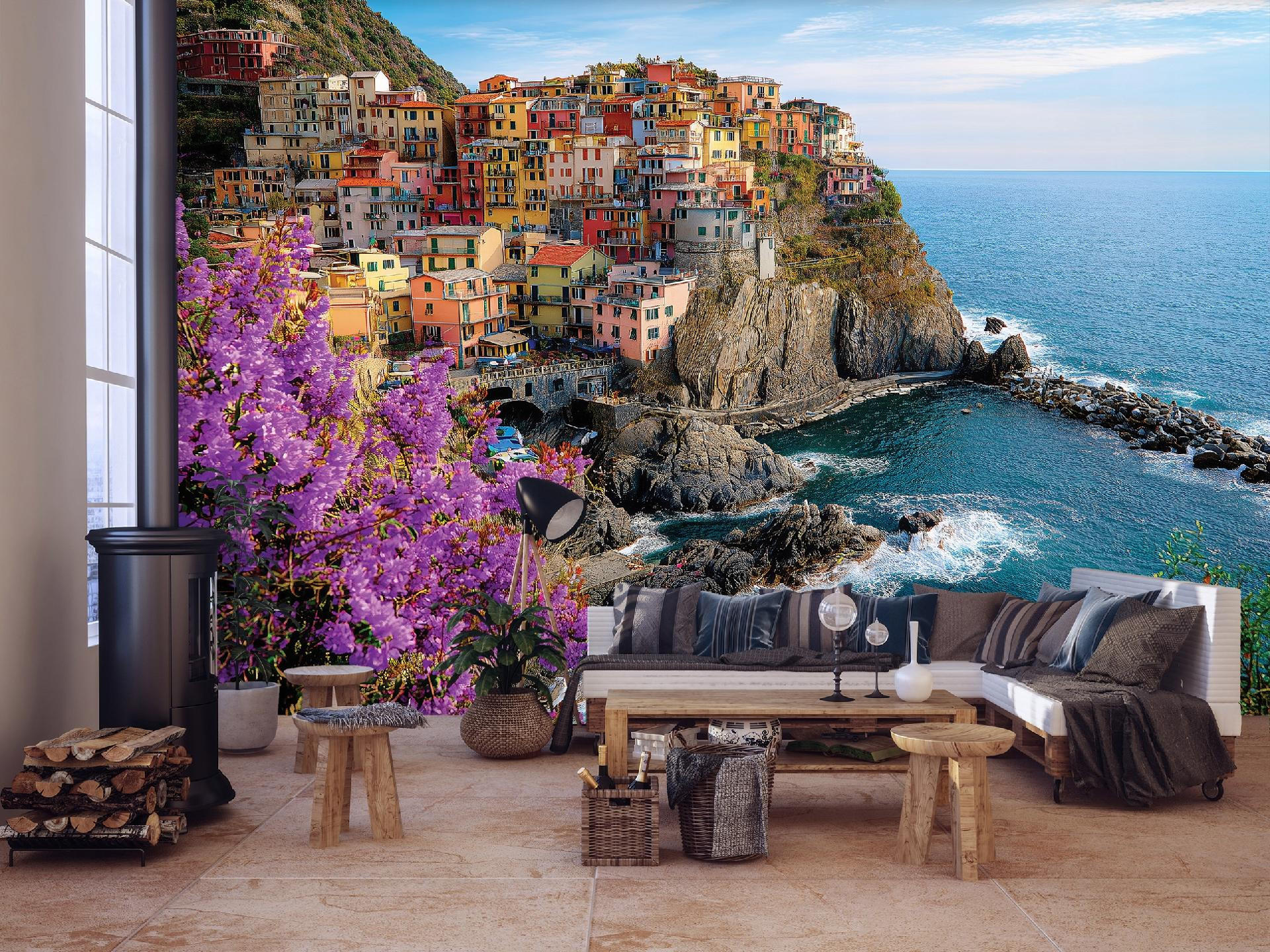 FOTOTAPETE Ozean Felsen Braun 250x175 cm - Multicolor, Papier (250/175cm) - Wallarena