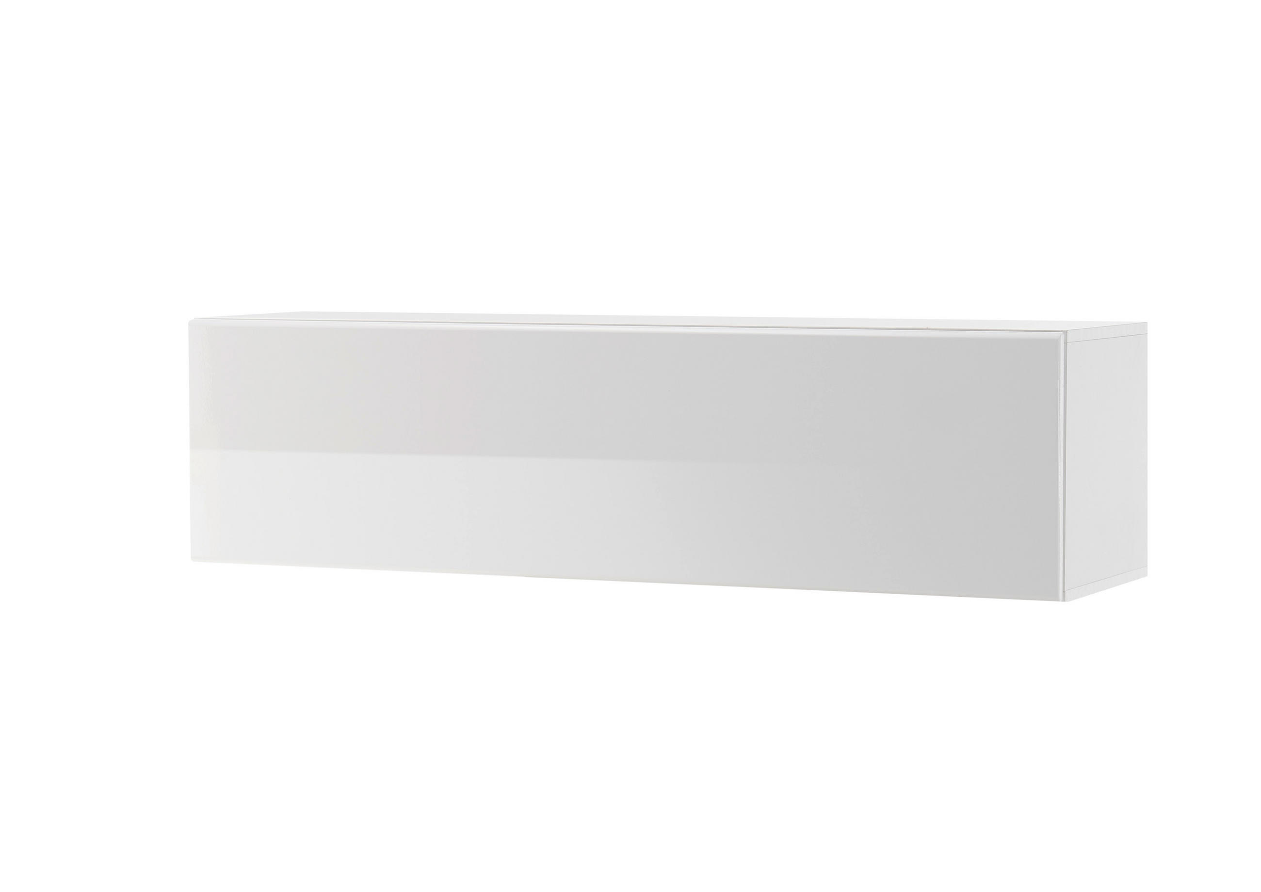 STAURAUMSCHRANK M14 Weiß Hochglanz & Grandson Oak hell 130/35/38 cm hängend quer - Weiß Hochglanz, Holzwerkstoff (130/35/38cm) - Livojo