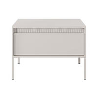 COUCHTISCH Trentinis 1S Beige 68/48,4/68 cm – Geriffelten Fronten - Beige, Holzwerkstoff/Metall (68/68/48.4cm) - AX Living