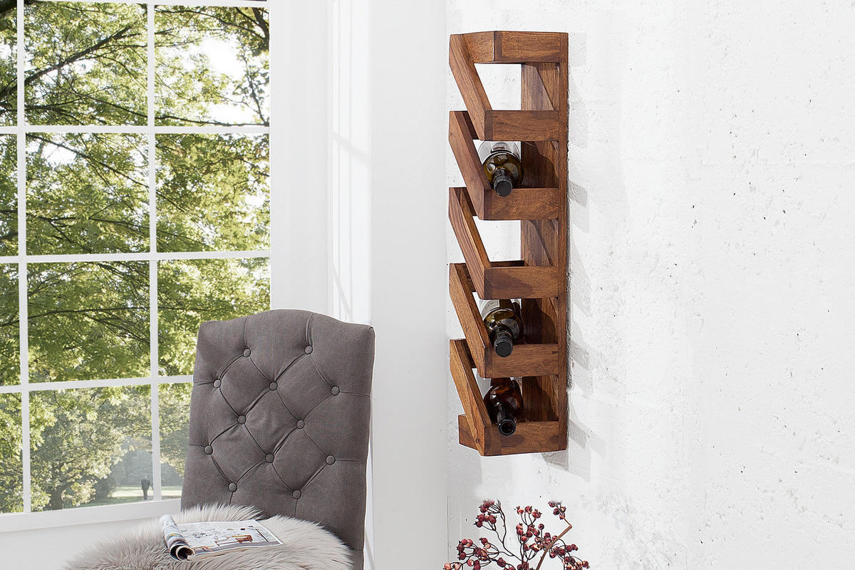 WANDREGAL MAKASSAR Sheesham Natur 70 cm - Braun, Holz (15/70/15cm) - riess-ambiente