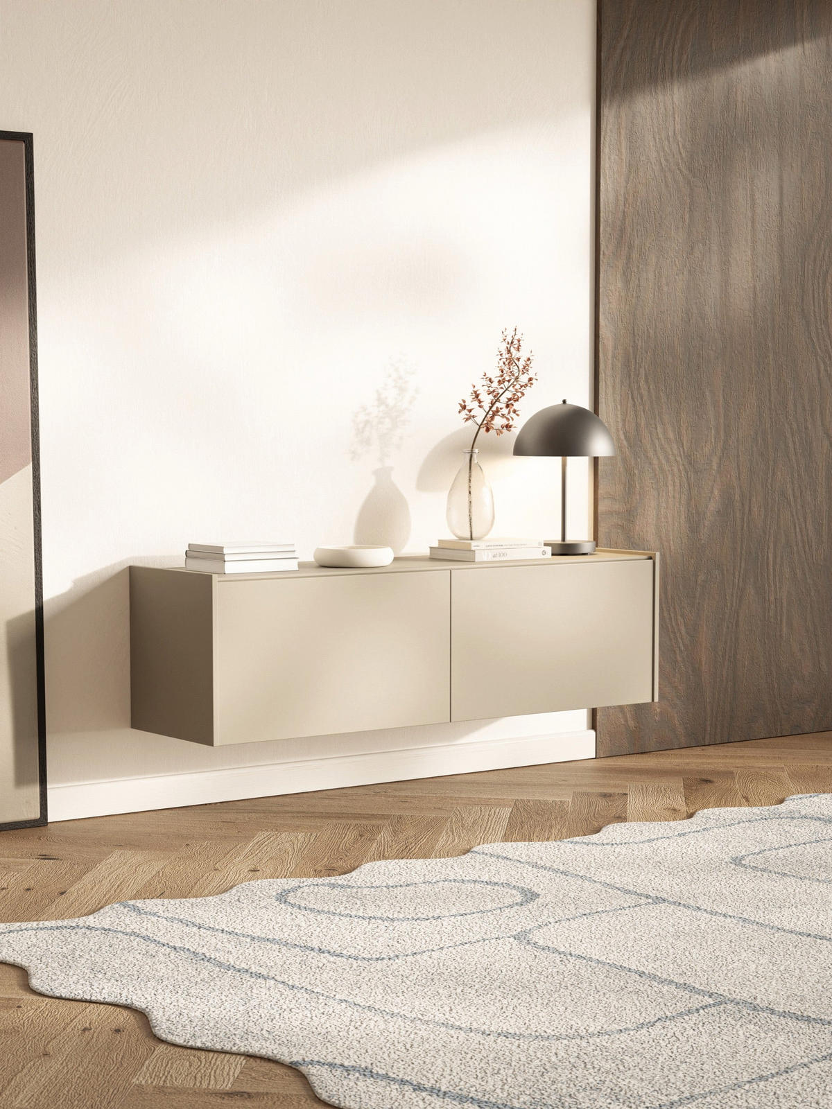 TV-LOWBOARD Magro 2-türig hängend oder stehend, Kaschmirgrau, 140 cm - Taupe, Holzwerkstoff (140/46.2/39cm) - Selsey