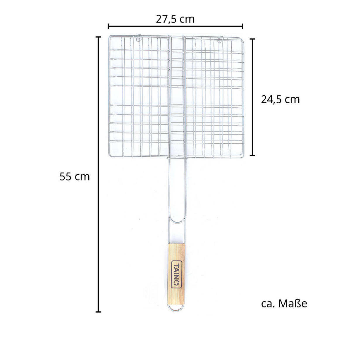 GRILLKORB Bräter - Silberfarben, Metall (55/2/27.5cm) - TAINO