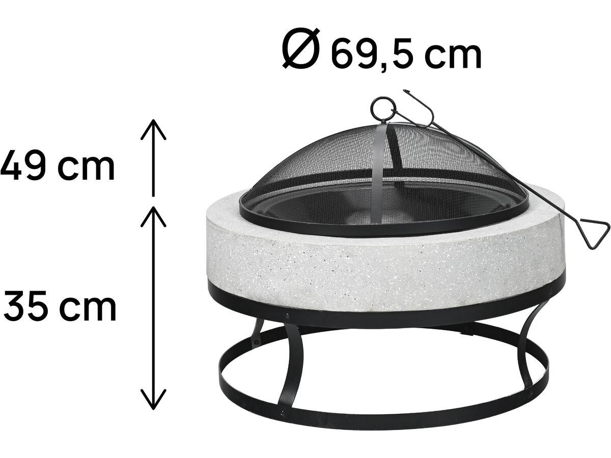 HOLZKOHLENGRILL torro weiss - Schwarz, Metall (70/49/70cm) - Habitat Garten