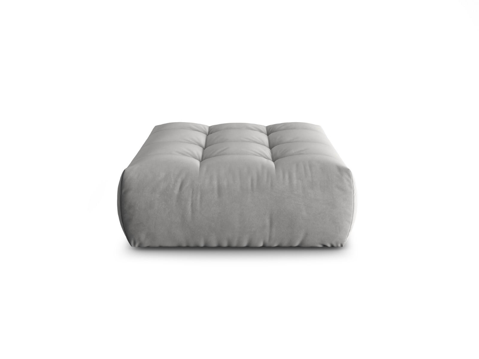 POUF Bloom aus Samt grau - Grau, Textil (101/42/110cm) - Micadoni