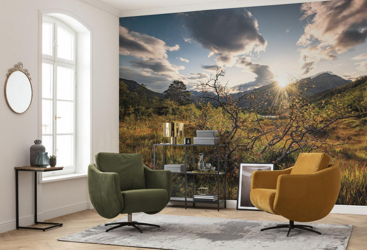 FOTOTAPETE Landschaft 450 x 280 cm - Grün, Papier (450/280cm) - Sanders & Sanders