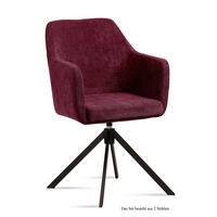 ARMLEHNSTUHL drehbar (2er-Set) Denice 57x87x60 Schwarz/Marsala - Brombeere/Schwarz, Kunststoff (60/87/57cm) - 58aufmkessel