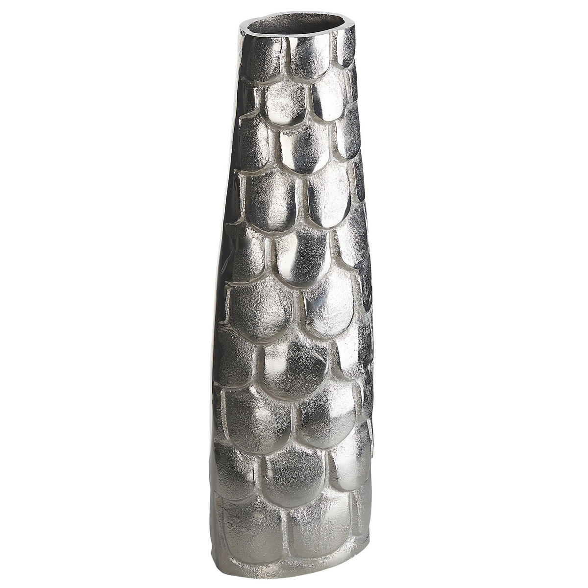 BLUMENVASE Aluminium silber Sukhothai - Silberfarben, Metall (47cm) - Beliani