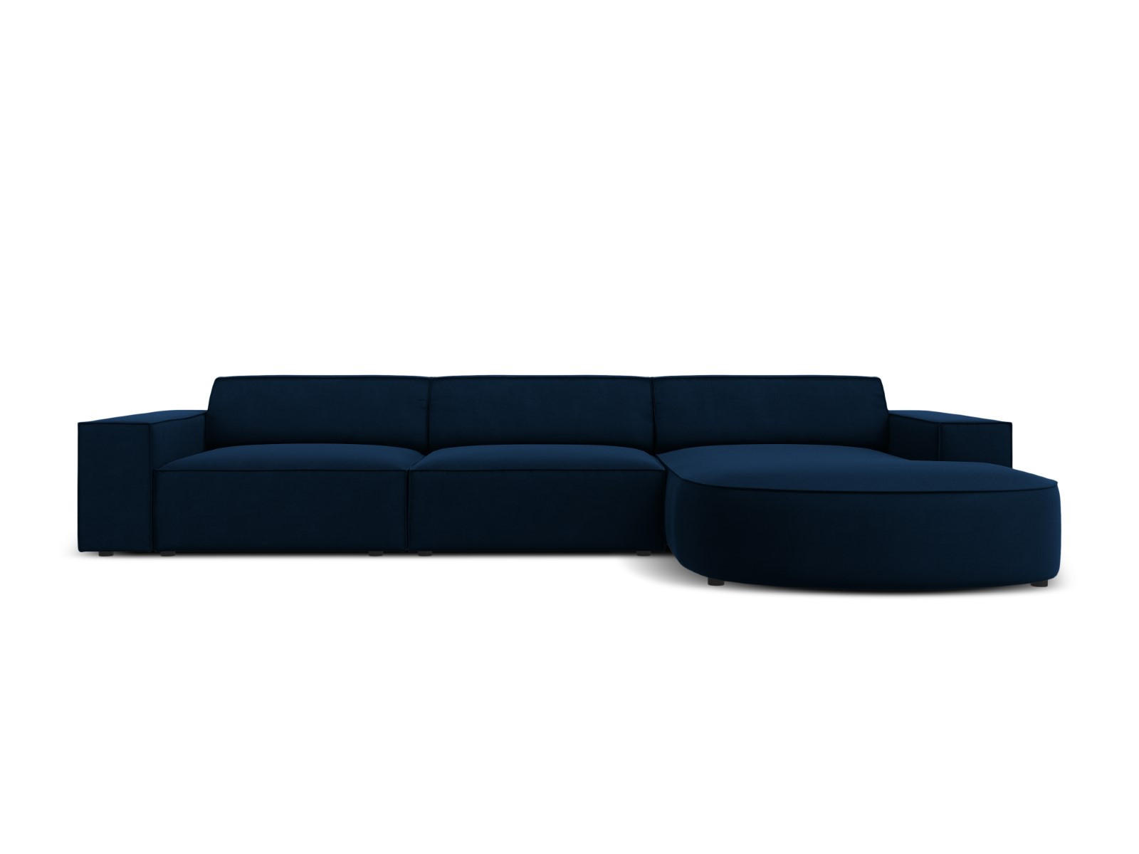 ECKSOFA rechts Jodie aus Samt königsblau 4 Sitzplätze - Blau, Textil (166/284cm) - Micadoni