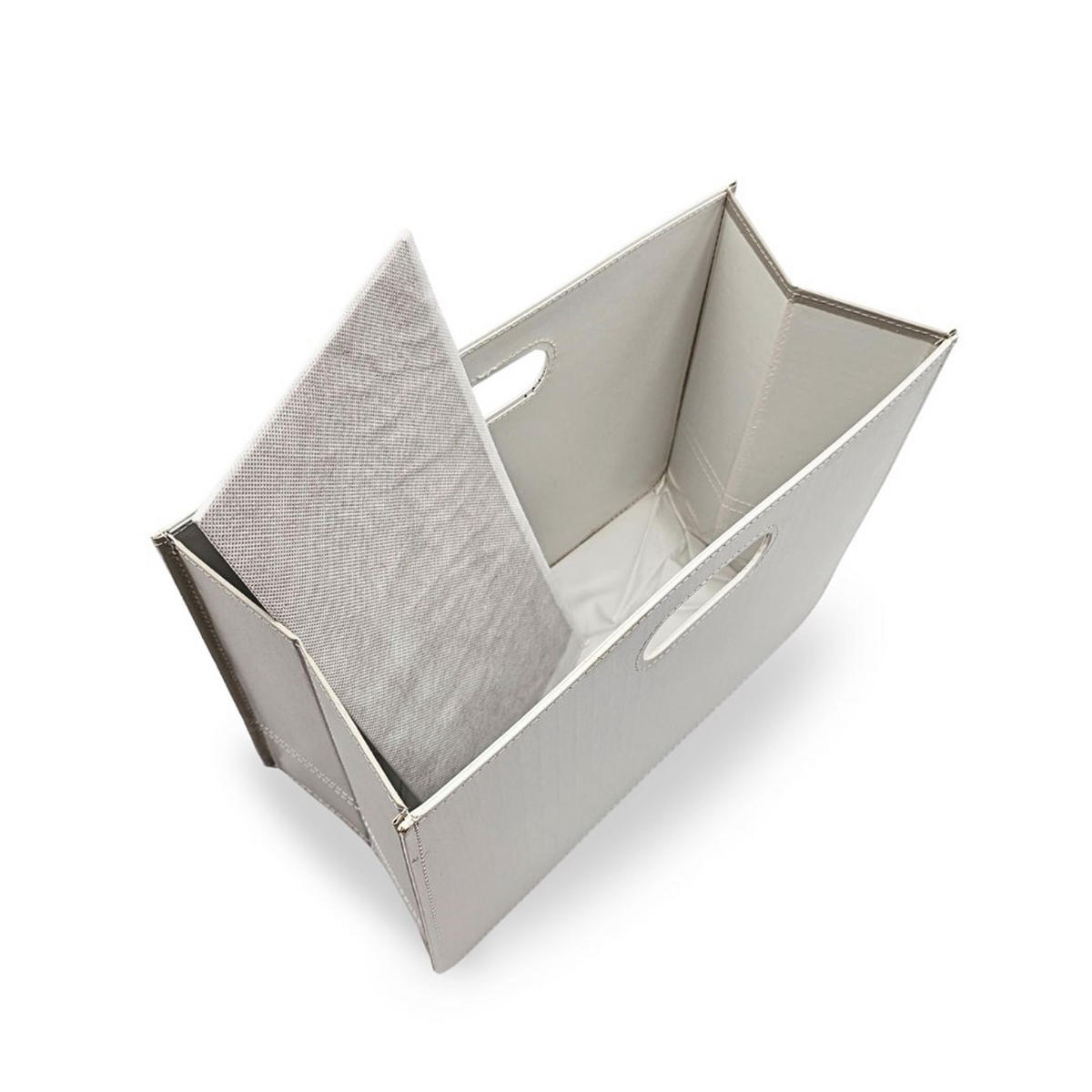 ZEITUNGSKORB Business Kunstleder creme-weiss - Weiß, Kunststoff (40.5/30.5/19.5cm) - DESIGN DELIGHTS