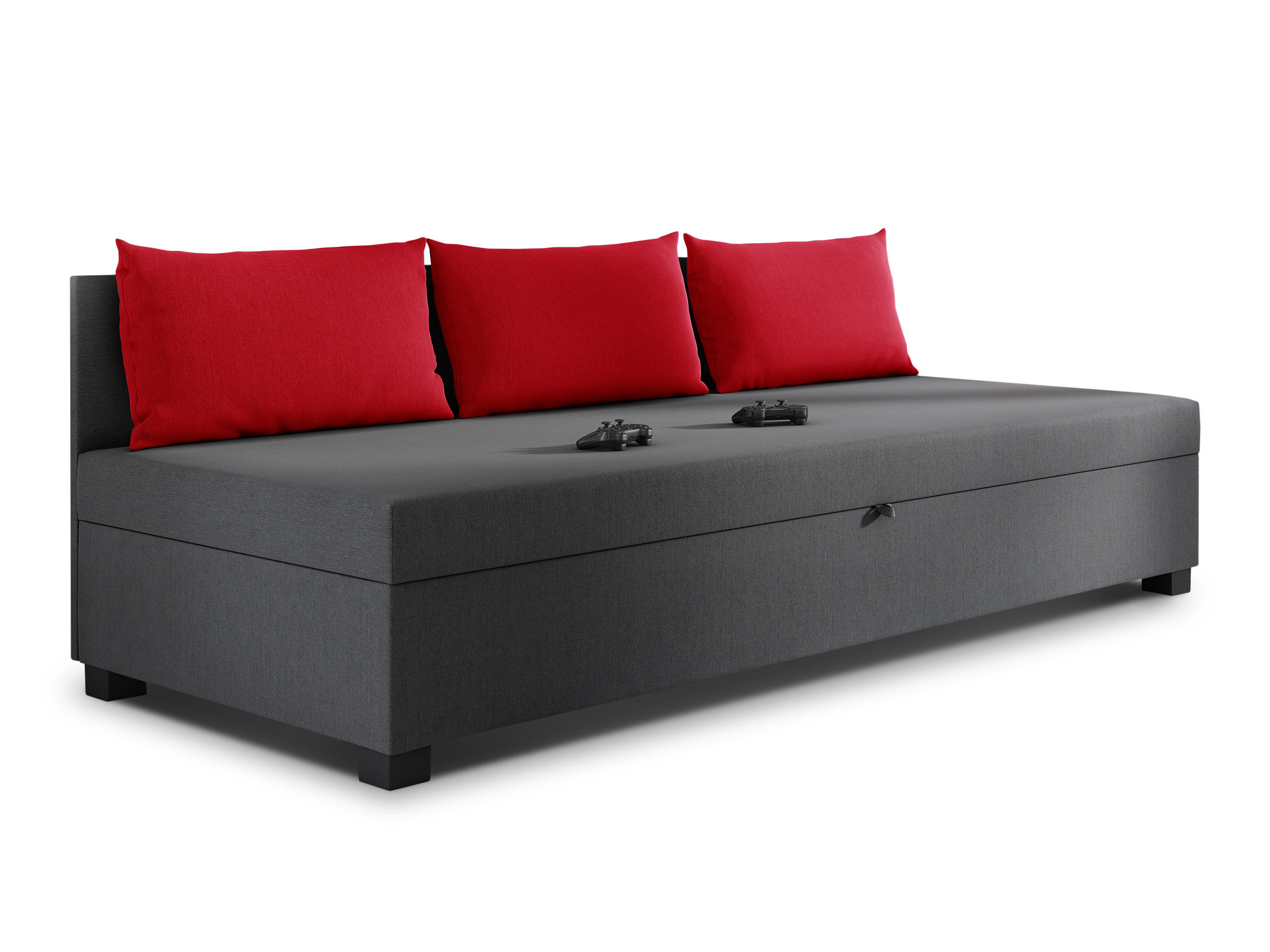 SCHLAFSOFA Misti III - Schwarz/Grau, Holz/Kunststoff (195/66/82cm)