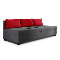 SCHLAFSOFA Misti III - Schwarz/Grau, Holz/Kunststoff (195/66/82cm)