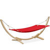 HÄNGEMATTE mit Gestell LENGER ,Rot - Rot, Holz/Textil (357/131/110cm) - KONSIMO®