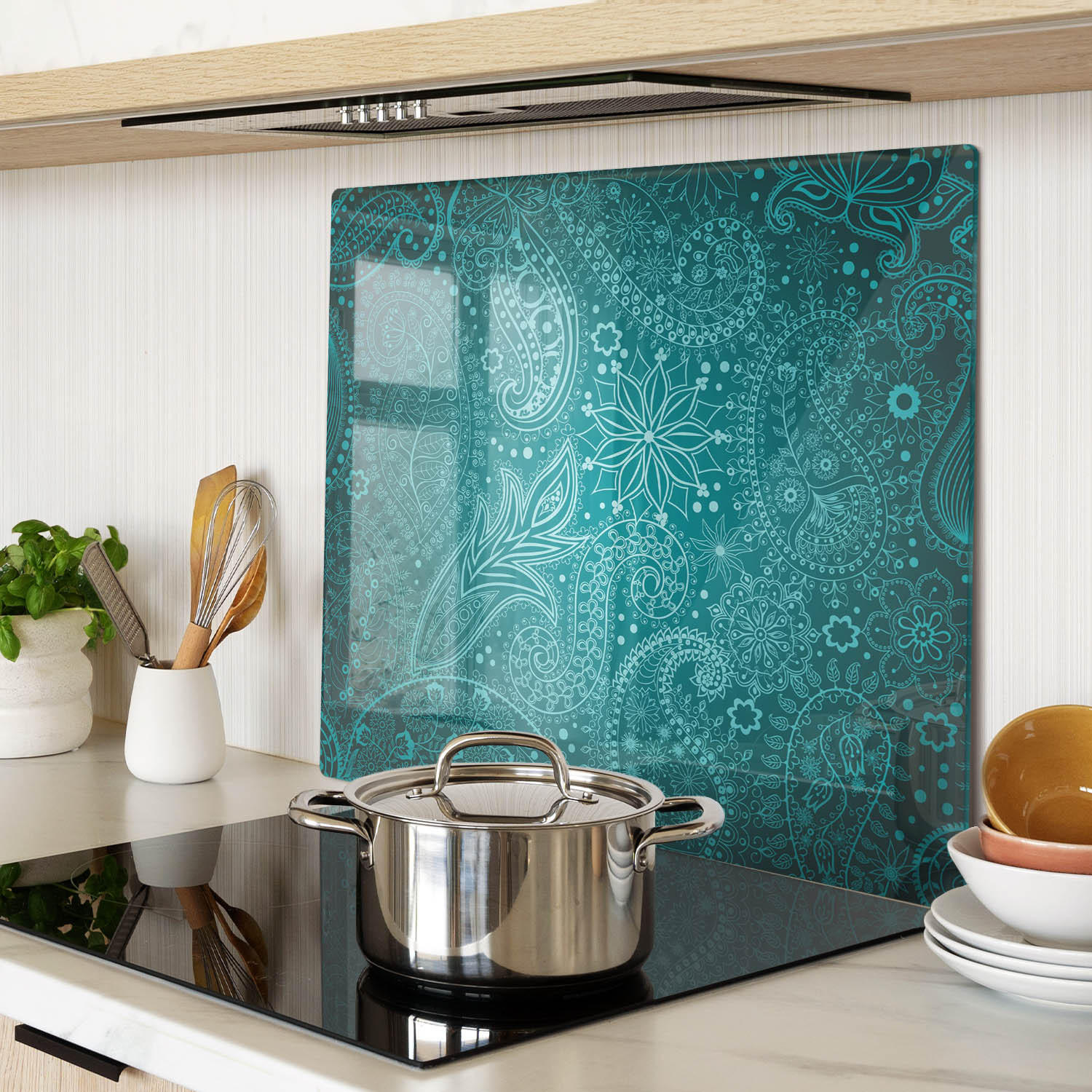 GLASPLATTE 60x52 cm Dekorationen - Blau, Glas (60/0.4/52cm) - TULUP