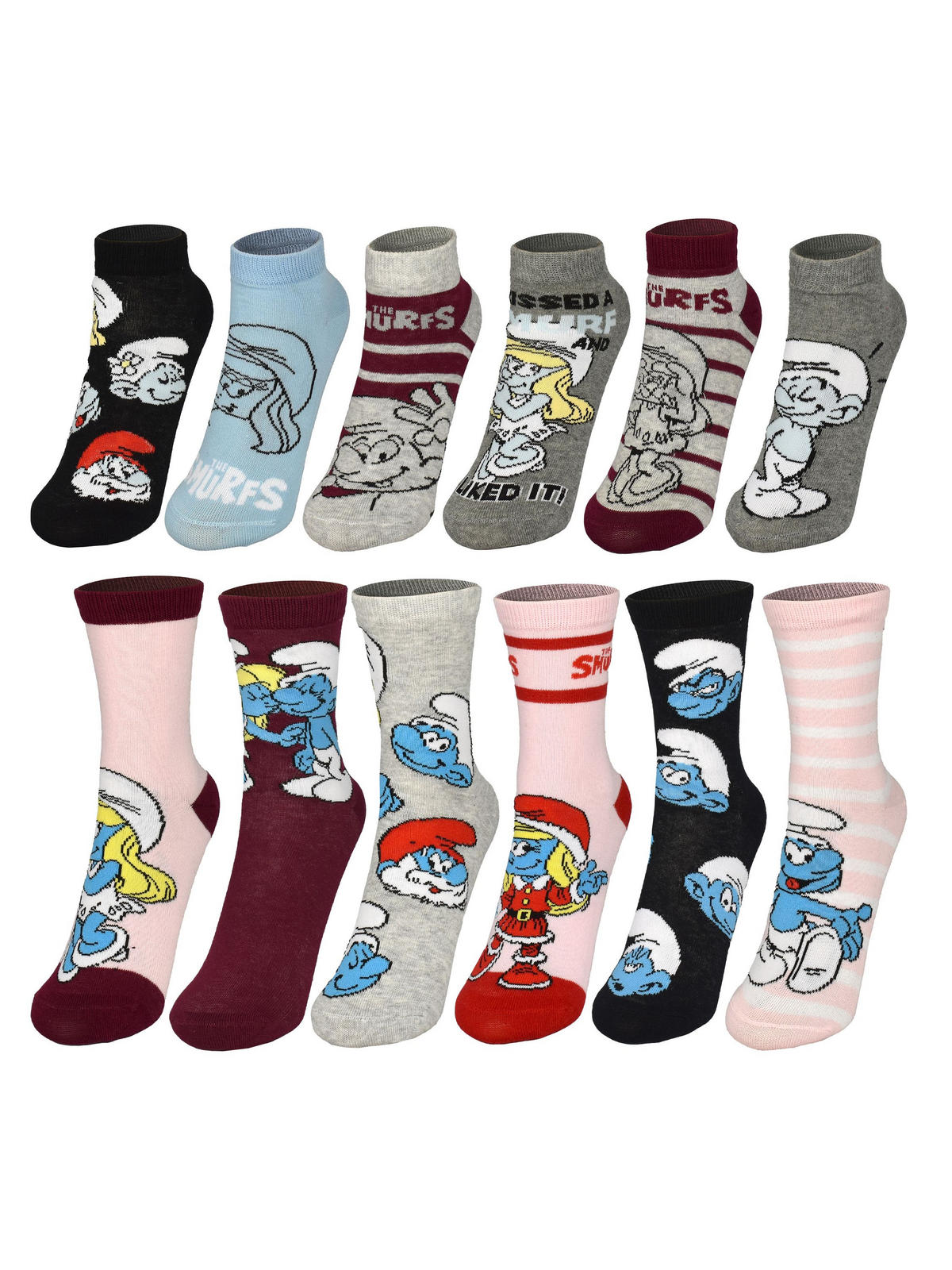 ADVENTSKALENDER Die Schlümpfe mit 12 Paar Socken Größe 35-41 - Multicolor, Textil (37/5/26.5cm) - United Labels