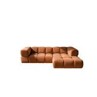 ECKSOFA L-Form Averro, stoff Bluvel, Zimtfarbe, Rechts - Hellbraun, Holz (280/150cm) - Kaiser Möbel
