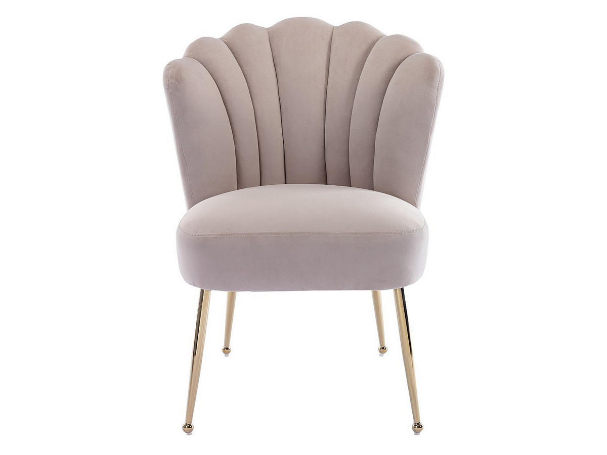 STUHL - 64cm x 65cm - Samt - beige - RUTY - Beige, Textil (64/87/65cm) - Vente-Unique