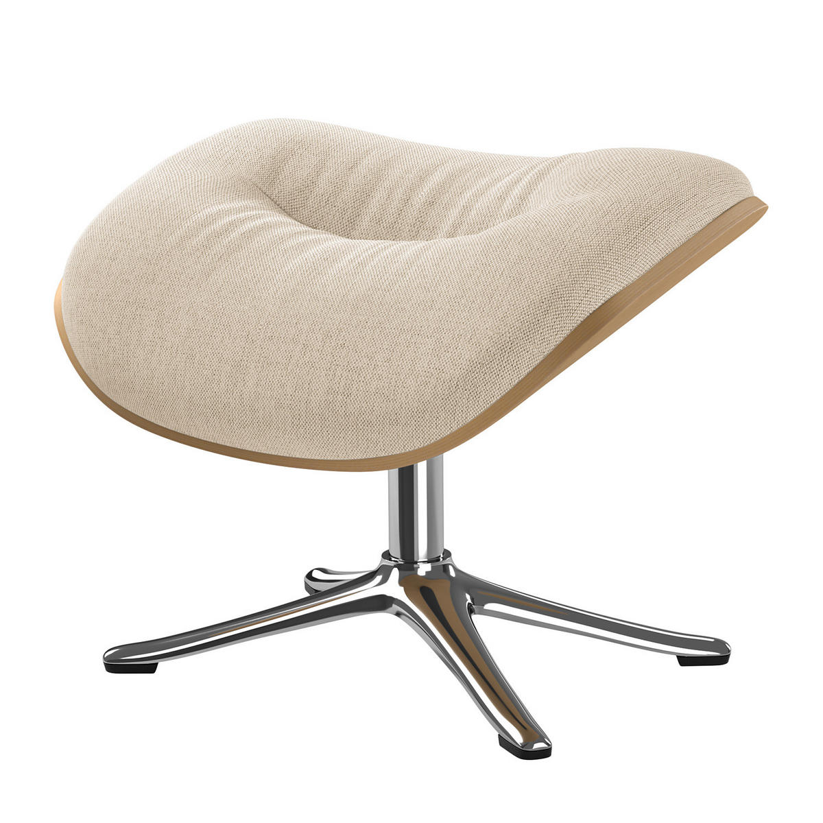 POLSTERHOCKER - Chromfarben/Beige, Textil/Metall (44/39/42cm) - home24