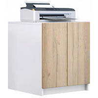 DRUCKERSCHRANK Elona, Druckerkommode mit Soft-Close & Push-to-Open, Home Office & Büro, Weiß/Eiche Natur (51 x 60,5 x 54 cm) - Eiche Wotan, Holzwerkstoff (51/60.5/54cm) - InnoFurn