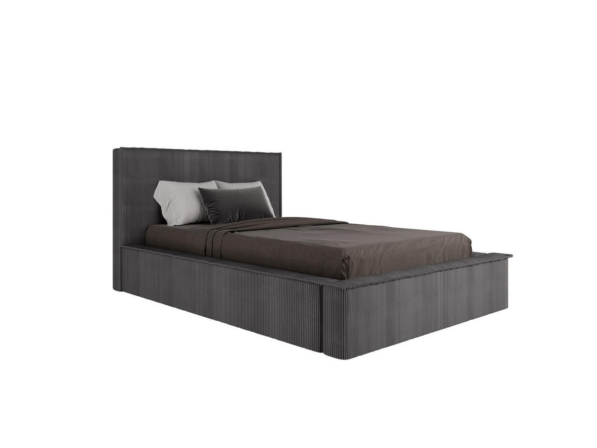 POLSTERBETT SANA 120x200cm Elegantes Polsterbett für modernen Wohnstil , ohne matratze, dunkelgrau - Dunkelgrau, Holz (120/200cm) - Panda Möbel